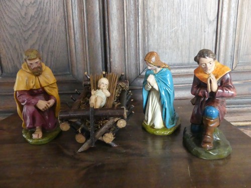 Antike krippenfiguren gips - –,
