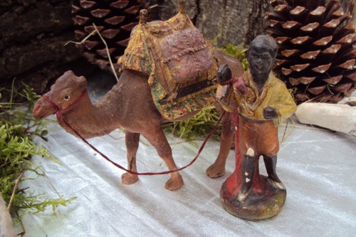 Große antike krippenfigur - antike,