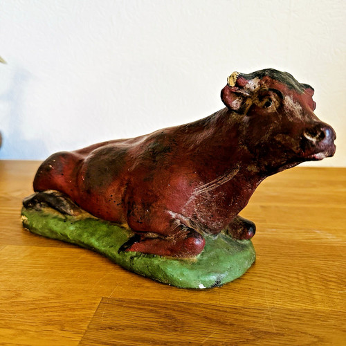 Große alte krippenfigur - alte, ochse