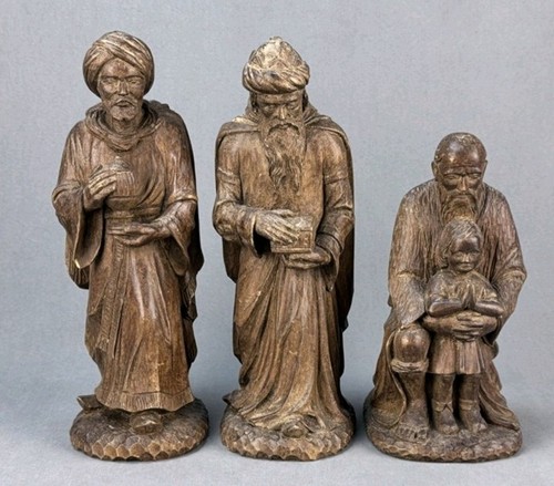 Drei krippenfiguren holz - drei,
